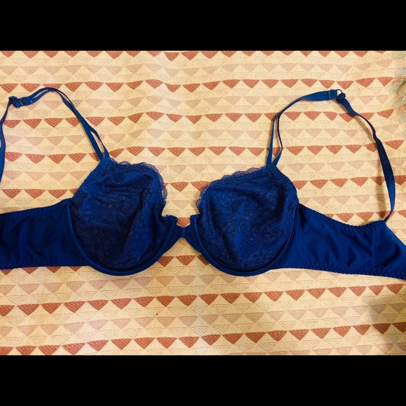 Blue Lace Unlined Bra 36B - Picture 7 of 8